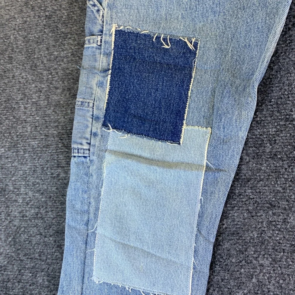 Levi’s Altered 502 Carpenter Jeans Mens 32x26.5 Blue Denim Cotton Patchwork